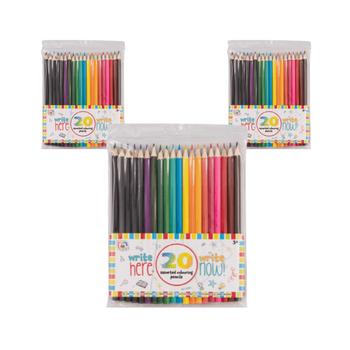 Wholesale 20 Assorted Colouring Pencils - (Case of 12)